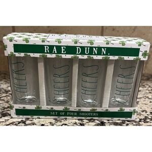 Set‎ Of 4 Rae Dunn CHEERS Shooter Shot Glasses St. Patrick's Day